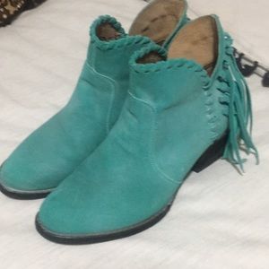 Circle G by Corral Turquoise Fringe Shortie Boots